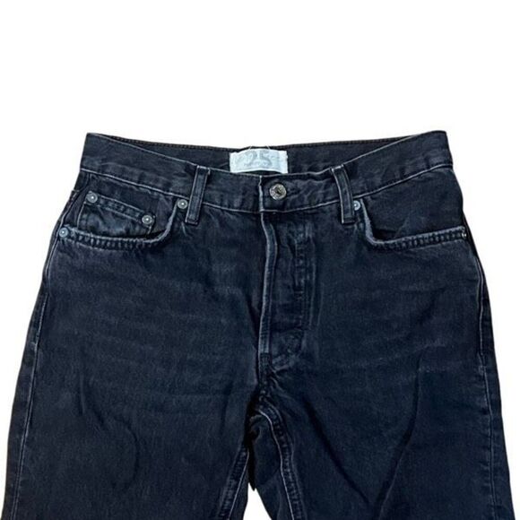 Free People We the Free Maggie Mid rise Distressed Cropped Black Jeans Size 25 - Picture 2 of 4